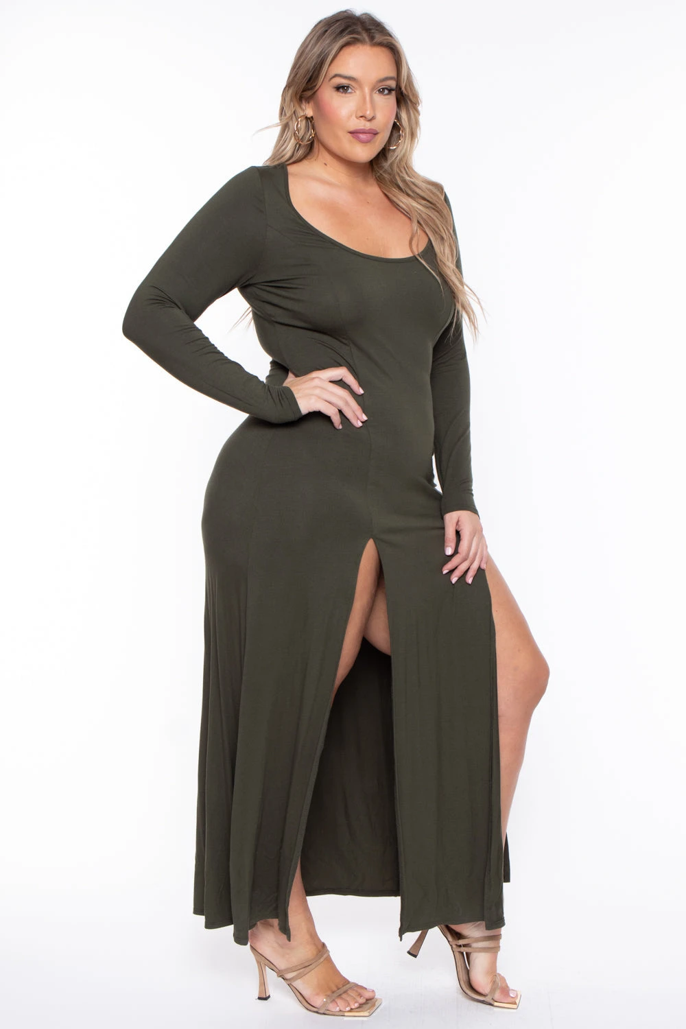 Plus Size Astrid Maxi Dress - Olive Plus Size Astrid Maxi Dress - Olive -Kitchensuppliesdeal curvy sense dresses plus size astrid maxi dress olive 29885444685921