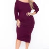 Plus Size Asymmetric Knit Dress - Burgundy Archived 2 Plus Size Asymmetric Knit Dress - Burgundy Archived -Kitchensuppliesdeal curvy sense dresses plus size asymmetric knit dress burgundy archived 29885483679841