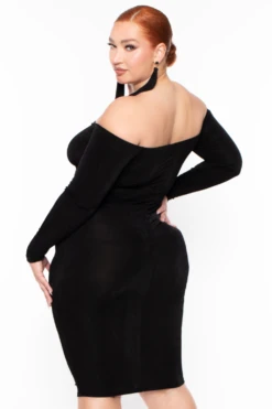 Plus Size Aveline Ruched Dress - Black -Kitchensuppliesdeal curvy sense dresses plus size aveline ruched dress black 29883870380129