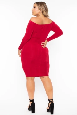 Plus Size Aveline Ruched Dress - Red -Kitchensuppliesdeal curvy sense dresses plus size aveline ruched dress red 29883253489761