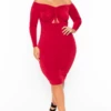 Plus Size Aveline Ruched Dress - Red -Kitchensuppliesdeal curvy sense dresses plus size aveline ruched dress red 29883870412897