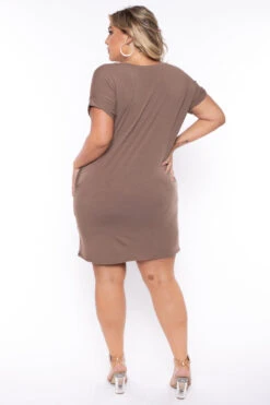 Plus Size Basic T-Shirt Dress - Mocha 6 Plus Size Basic T-Shirt Dress - Mocha -Kitchensuppliesdeal curvy sense dresses plus size basic t shirt dress mocha 29439558418529