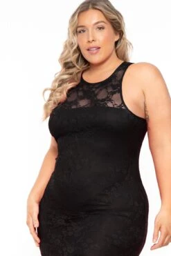 Plus Size Berenice Midi Lace Dress - Black 4 Plus Size Berenice Midi Lace Dress - Black -Kitchensuppliesdeal curvy sense dresses plus size berenice midi lace dress black 31615331696737