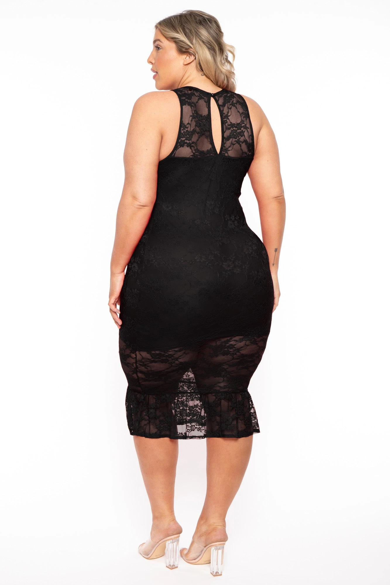 Plus Size Berenice Midi Lace Dress - Black Plus Size Berenice Midi Lace Dress - Black -Kitchensuppliesdeal curvy sense dresses plus size berenice midi lace dress black 31615331860577