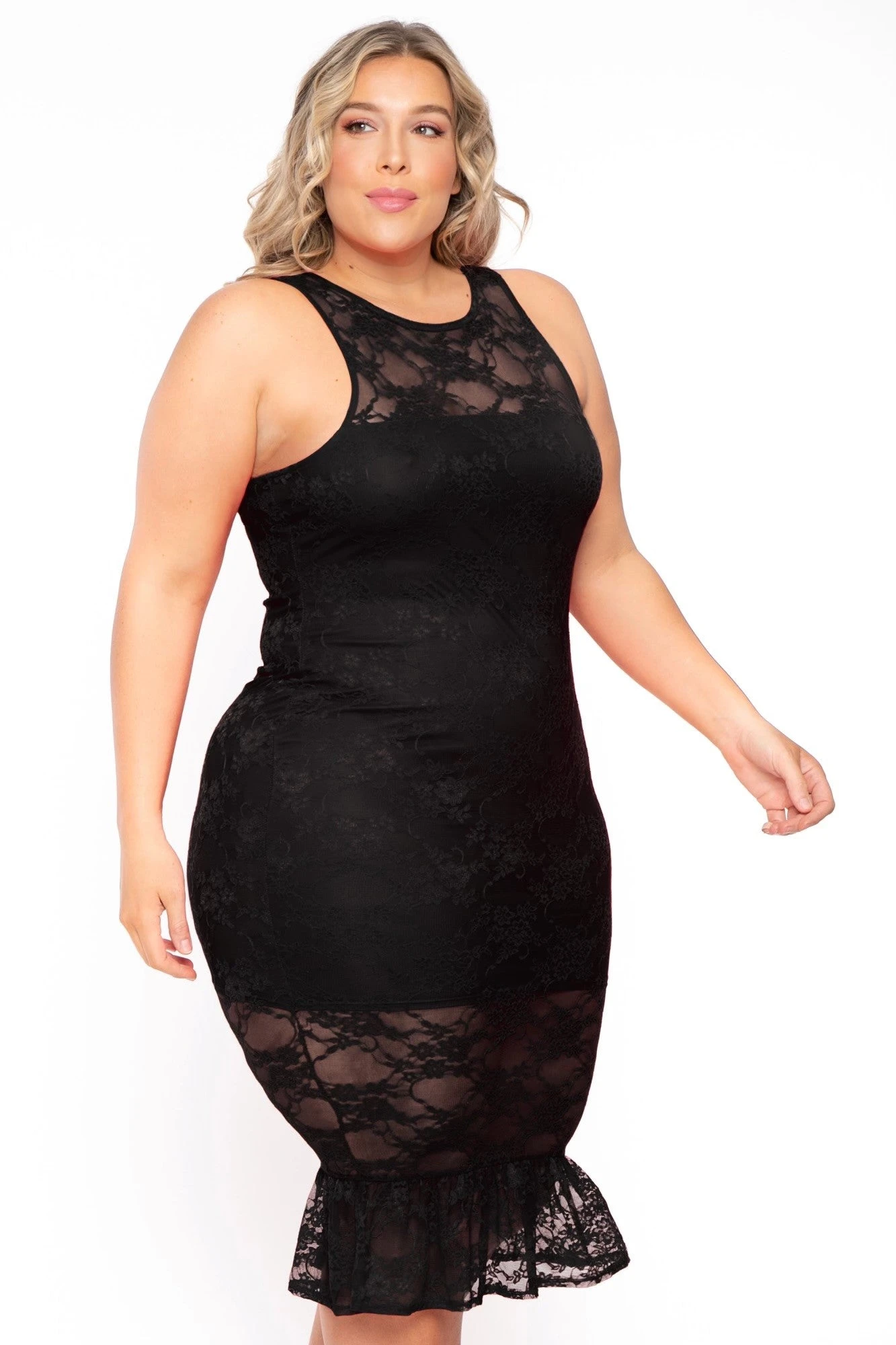Plus Size Berenice Midi Lace Dress - Black Plus Size Berenice Midi Lace Dress - Black -Kitchensuppliesdeal curvy sense dresses plus size berenice midi lace dress black 31616010748001