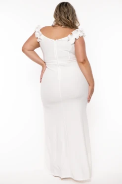 Plus Size Bethany Ruffled Top Dress- Ivory -Kitchensuppliesdeal curvy sense dresses plus size bethany ruffled top dress ivory 32106584539233