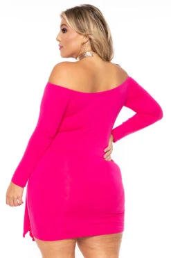 Plus Size Betsy Front Knot Dress - Fuchsia -Kitchensuppliesdeal curvy sense dresses plus size betsy front knot dress fuchsia 30232771264609
