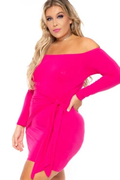 Plus Size Betsy Front Knot Dress - Fuchsia -Kitchensuppliesdeal curvy sense dresses plus size betsy front knot dress fuchsia 30232771854433