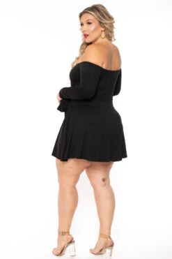 Plus Size Betsy Front Tie Flare Dress - Black -Kitchensuppliesdeal curvy sense dresses plus size betsy front tie flare dress black 30317019267169