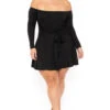 Plus Size Betsy Front Tie Flare Dress - Black 1 Plus Size Betsy Front Tie Flare Dress - Black -Kitchensuppliesdeal curvy sense dresses plus size betsy front tie flare dress black 30317035257953