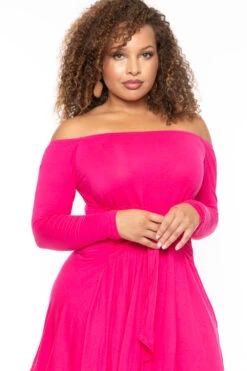 Plus Size Betsy Front Tie Flare Dress - Fuchsia -Kitchensuppliesdeal curvy sense dresses plus size betsy front tie flare dress fuchsia 30317050265697