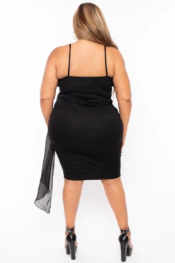 Plus Size Bianca Cami Strap Dress - Black -Kitchensuppliesdeal curvy sense dresses plus size bianca cami strap dress black 29884308127841