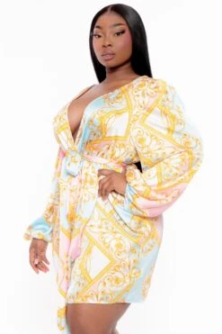 Plus Size Brisa Printed Tulip Hem Dress - Ivory 4 Plus Size Brisa Printed Tulip Hem Dress - Ivory -Kitchensuppliesdeal curvy sense dresses plus size brisa printed tulip hem dress ivory 31999898189921