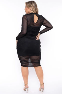Plus Size Caelan Ruched Bodycon Dress- Black -Kitchensuppliesdeal curvy sense dresses plus size caelan ruched bodycon dress black 29447598047329