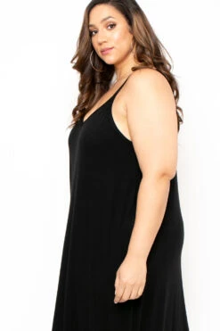 Plus Size Cami Strap Maxi Dress - Black -Kitchensuppliesdeal curvy sense dresses plus size cami strap maxi dress black 31583140446305