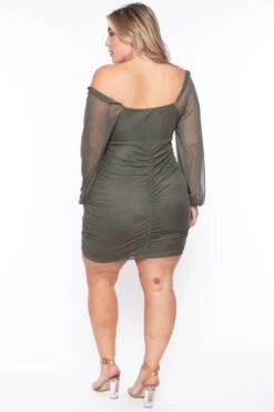 Plus Size Candie Mesh Dress - Olive 5 Plus Size Candie Mesh Dress - Olive -Kitchensuppliesdeal curvy sense dresses plus size candie mesh dress olive 29266995511393