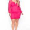 Plus Size Candie Mesh Dress - Pink 2 Plus Size Candie Mesh Dress - Pink -Kitchensuppliesdeal curvy sense dresses plus size candie mesh dress pink 29258674339937