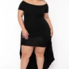 Plus Size Carolina Hi-Low Draped Dress - Black 2 Plus Size Carolina Hi-Low Draped Dress - Black -Kitchensuppliesdeal curvy sense dresses plus size carolina hi low draped dress black 32125417160801