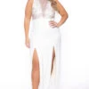 Plus Size Chiara M- Slit Maxi Dress - Ivory -Kitchensuppliesdeal curvy sense dresses plus size chiara m slit maxi dress ivory 29439818104929
