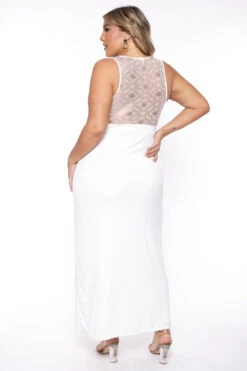 Plus Size Chiara M- Slit Maxi Dress - Ivory 6 Plus Size Chiara M- Slit Maxi Dress - Ivory -Kitchensuppliesdeal curvy sense dresses plus size chiara m slit maxi dress ivory 29448261337185