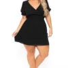 Plus Size Chiffon Swiss Dot Dress - Black 2 Plus Size Chiffon Swiss Dot Dress - Black -Kitchensuppliesdeal curvy sense dresses plus size chiffon swiss dot dress black 30043197374561