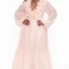 Plus Size Christabel Ruffle Maxi Dress - Peach -Kitchensuppliesdeal curvy sense dresses plus size christabel ruffle maxi dress peach 32127483609185