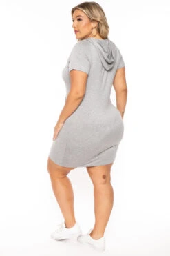 Plus Size Cutout Hoodie Dress - Heather Grey 6 Plus Size Cutout Hoodie Dress - Heather Grey -Kitchensuppliesdeal curvy sense dresses plus size cutout hoodie dress heather grey 30119485931617