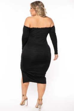 Plus Size Damaris Off The Shoulder Bandage Dress- Black -Kitchensuppliesdeal curvy sense dresses plus size damaris off the shoulder bandage dress black 31249277124705