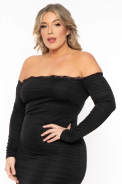Plus Size Damaris Off The Shoulder Bandage Dress- Black -Kitchensuppliesdeal curvy sense dresses plus size damaris off the shoulder bandage dress black 31249277419617