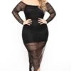 Plus Size Danica Asymmetric Mesh Dress - Black -Kitchensuppliesdeal curvy sense dresses plus size danica asymmetric mesh dress black 31541818163297