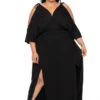 Plus Size Danielle Knit Maxi Dress - Black -Kitchensuppliesdeal curvy sense dresses plus size danielle knit maxi dress black 30053423120481