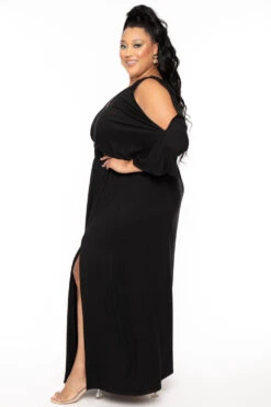 Plus Size Danielle Knit Maxi Dress - Black -Kitchensuppliesdeal curvy sense dresses plus size danielle knit maxi dress black 30053423513697