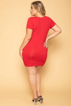 Plus Size Date Night Bodycon Dress- Red -Kitchensuppliesdeal curvy sense dresses plus size date night bodycon dress red 29592921276513
