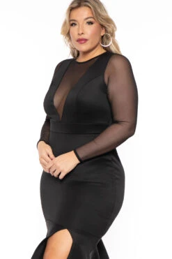 Plus Size Dayanara Midi Dress - Black -Kitchensuppliesdeal curvy sense dresses plus size dayanara midi dress black 30460516466785