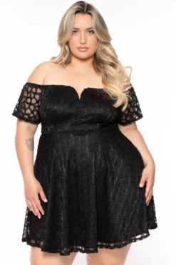 Plus Size Deana Off The Shoulder Lace Dress- Black 3 Plus Size Deana Off The Shoulder Lace Dress- Black -Kitchensuppliesdeal curvy sense dresses plus size deana off the shoulder lace dress black 32335956541537