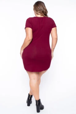 Plus Size Destroyed Tee Dress - Burgundy 5 Plus Size Destroyed Tee Dress - Burgundy -Kitchensuppliesdeal curvy sense dresses plus size destroyed tee dress burgundy 29707560943713