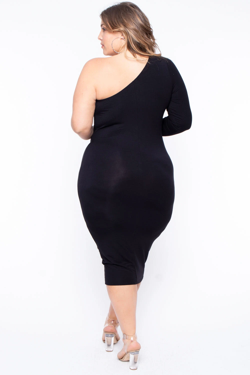Plus Size Ebony One Shoulder Dress - Black Plus Size Ebony One Shoulder Dress - Black -Kitchensuppliesdeal curvy sense dresses plus size ebony one shoulder dress black 29708356288609