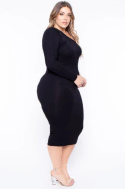 Plus Size Ebony One Shoulder Dress - Black 6 Plus Size Ebony One Shoulder Dress - Black -Kitchensuppliesdeal curvy sense dresses plus size ebony one shoulder dress black 29708364873825