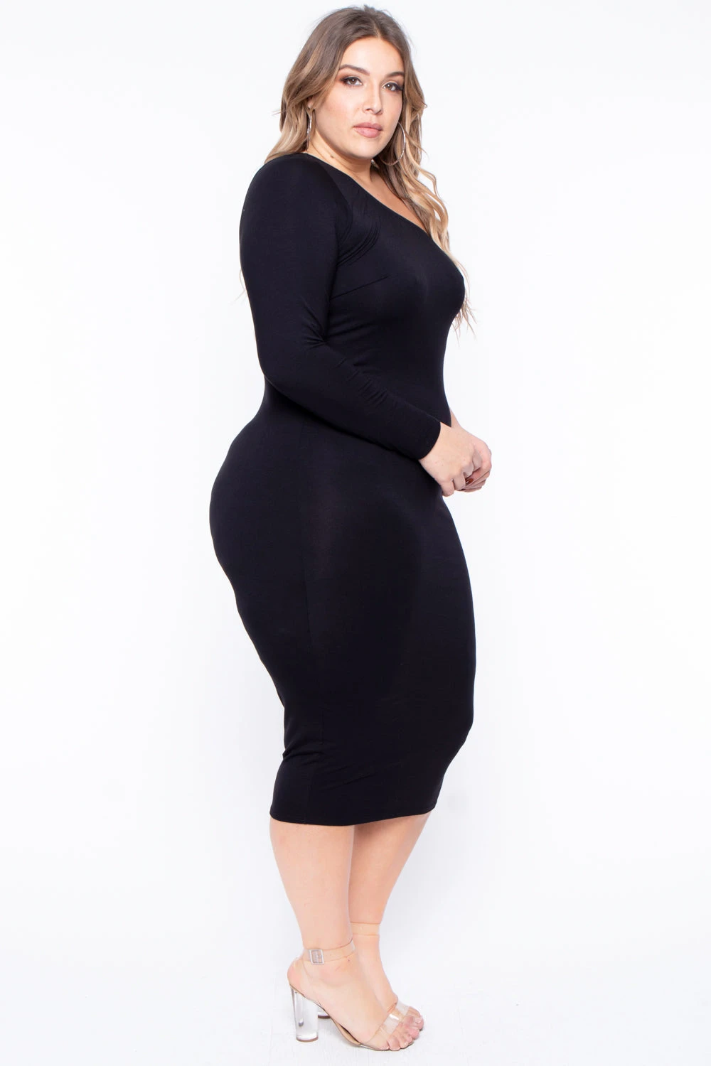 Plus Size Ebony One Shoulder Dress - Black Plus Size Ebony One Shoulder Dress - Black -Kitchensuppliesdeal curvy sense dresses plus size ebony one shoulder dress black 29708364873825