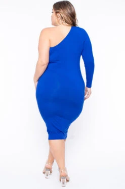 Plus Size Ebony One Shoulder Dress - Royal Blue 4 Plus Size Ebony One Shoulder Dress - Royal Blue -Kitchensuppliesdeal curvy sense dresses plus size ebony one shoulder dress royal blue 29708365496417