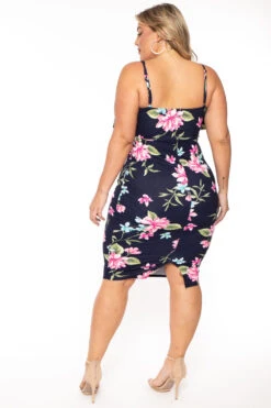 Plus Size Eden Floral Dress- Navy -Kitchensuppliesdeal curvy sense dresses plus size eden floral dress navy 31181662912609