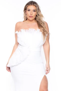Plus Size Eliora Ruffled Dress- Ivory 3 Plus Size Eliora Ruffled Dress- Ivory -Kitchensuppliesdeal curvy sense dresses plus size eliora ruffled dress ivory 29262824800353