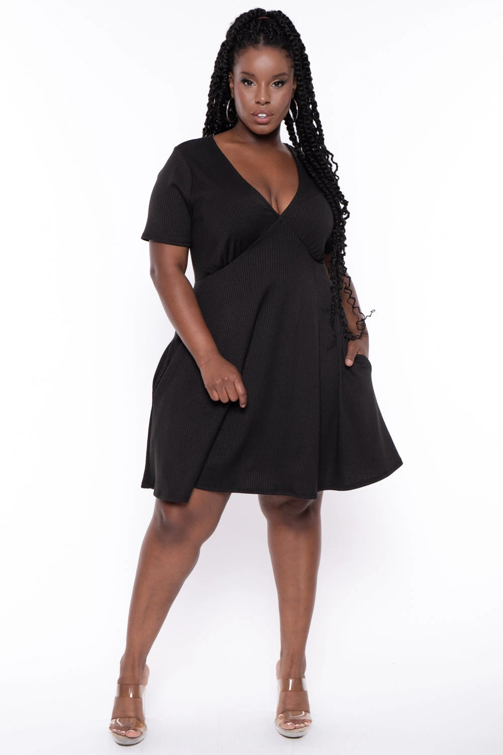 Plus Size Ellie Flare Dress - Black Plus Size Ellie Flare Dress - Black -Kitchensuppliesdeal curvy sense dresses plus size ellie flare dress black 29448690106465