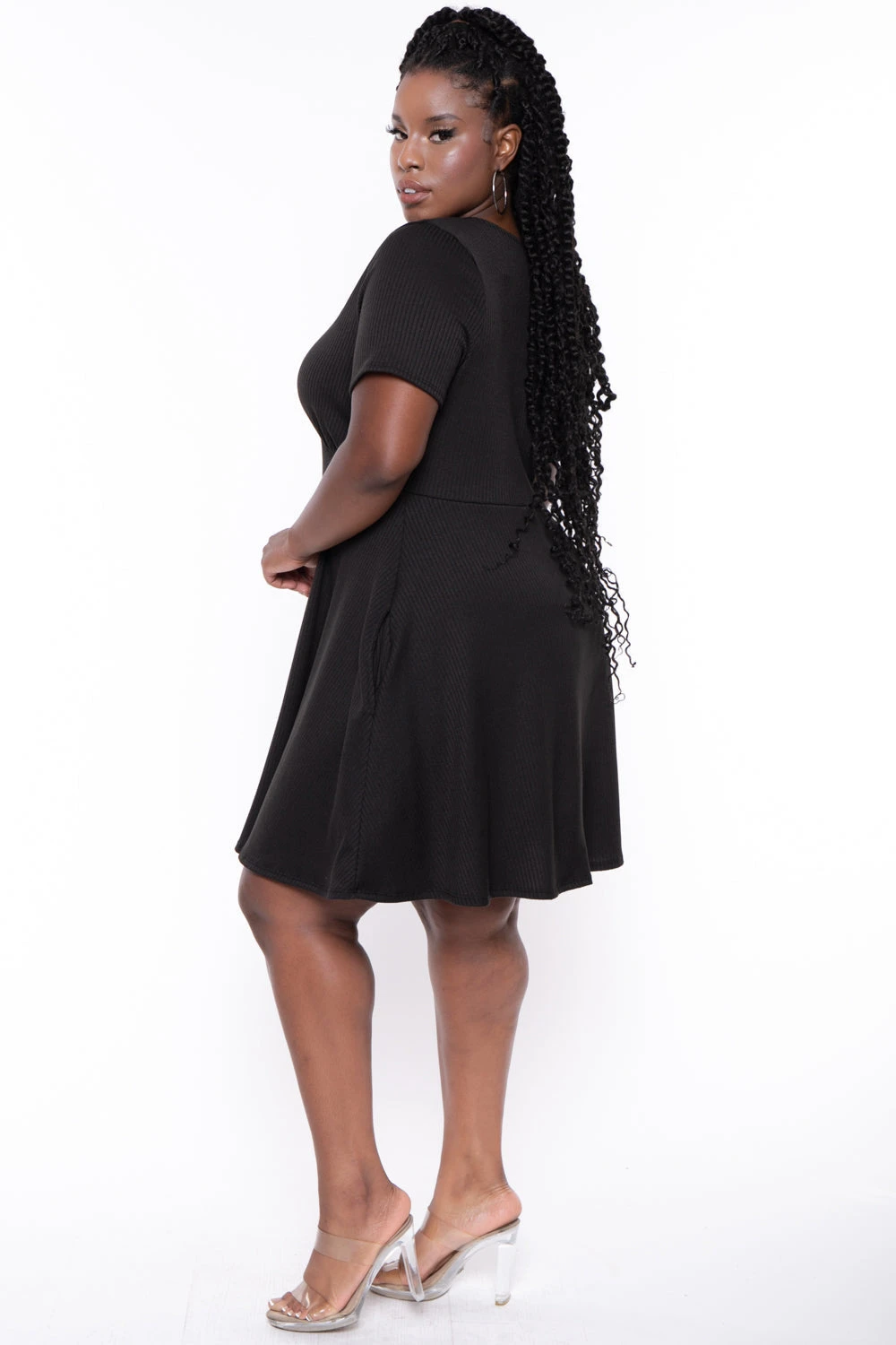 Plus Size Ellie Flare Dress - Black Plus Size Ellie Flare Dress - Black -Kitchensuppliesdeal curvy sense dresses plus size ellie flare dress black 29448690761825