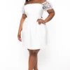 Plus Size Elvina Flora Puff Sleeve Dress - White 1 Plus Size Elvina Flora Puff Sleeve Dress - White -Kitchensuppliesdeal curvy sense dresses plus size elvina flora puff sleeve dress white 32335860301921