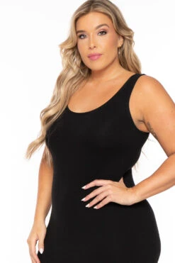 Plus Size Essential Tank Bodycon Dress- Black -Kitchensuppliesdeal curvy sense dresses plus size essential tank bodycon dress black 30158387970145