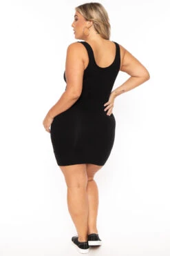 Plus Size Essential Tank Bodycon Dress- Black -Kitchensuppliesdeal curvy sense dresses plus size essential tank bodycon dress black 30158389510241
