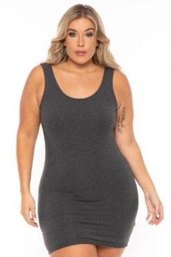 Plus Size Essential Tank Bodycon Dress- Charcoal -Kitchensuppliesdeal curvy sense dresses plus size essential tank bodycon dress charcoal 30158388559969