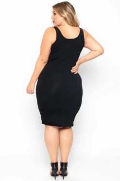 Plus Size Essential Tank Midi Dress - Black -Kitchensuppliesdeal curvy sense dresses plus size essential tank midi dress black 29708598181985