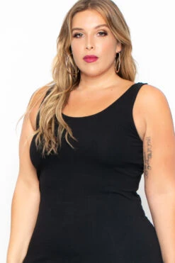 Plus Size Essential Tank Midi Dress - Black -Kitchensuppliesdeal curvy sense dresses plus size essential tank midi dress black 29708598870113